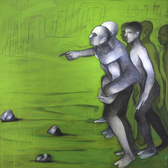 Mixed media on canvas by Amit Dutt