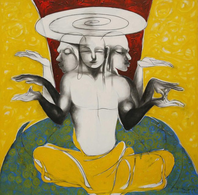 Mixed media on canvas by Amit Dutt