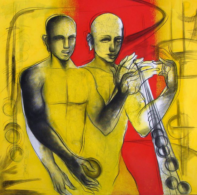 Mixed media on canvas by Amit Dutt